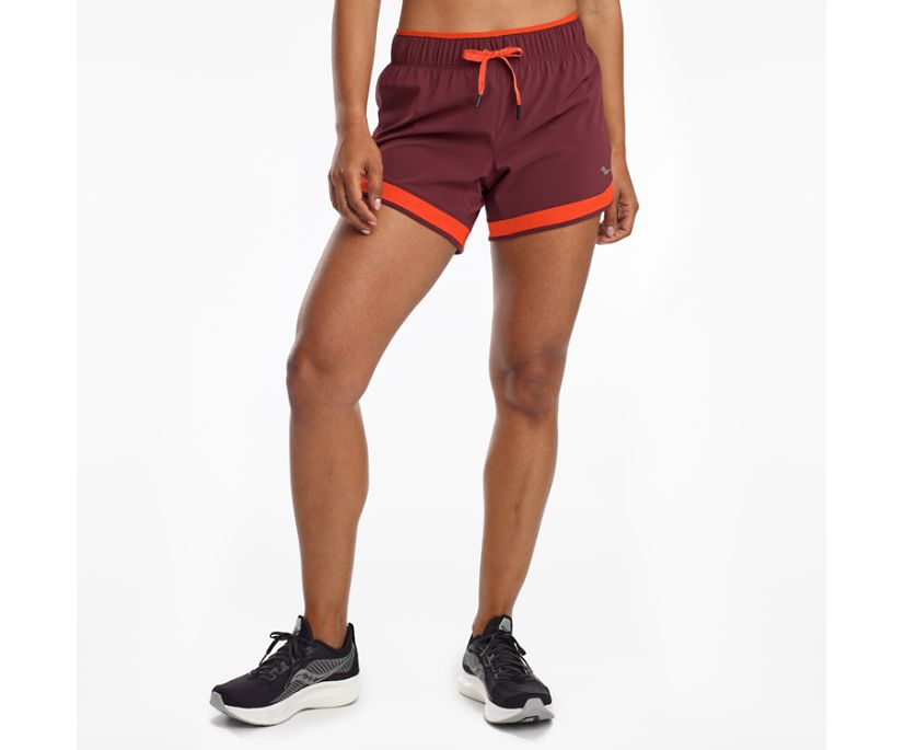 Women's Saucony Outpace 5" Shorts Burgundy | Singapore 315EBCX